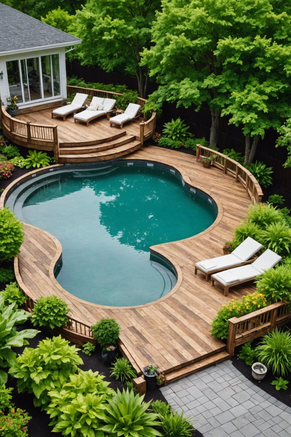 Multi-Level Pallet Pool Decks with Railings