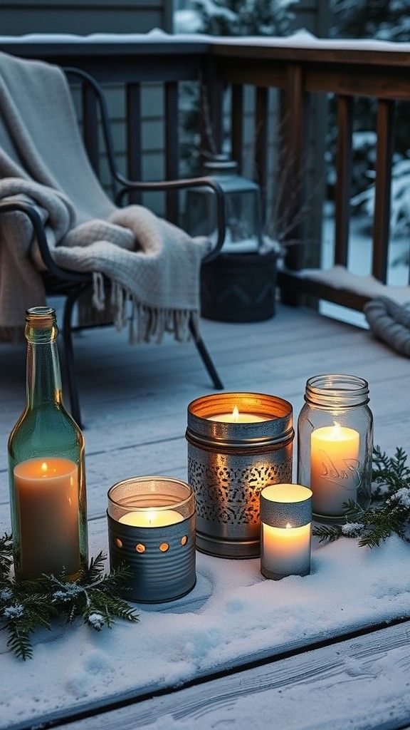 Upcycled Containers with Candle Lights