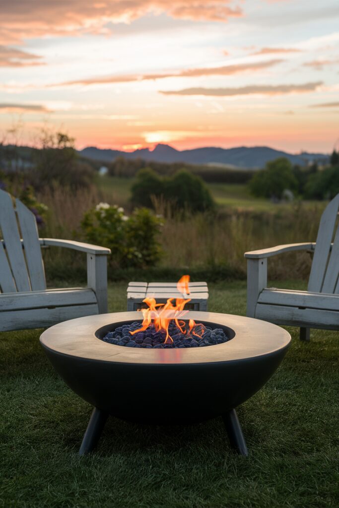 Portable Steel Fire Pit with Tabletop