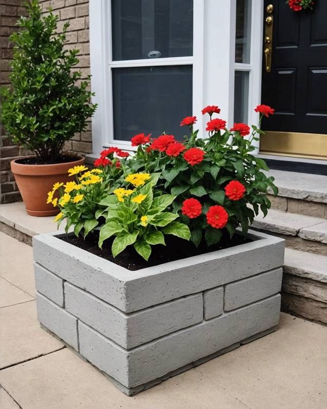 Concrete Block Planters