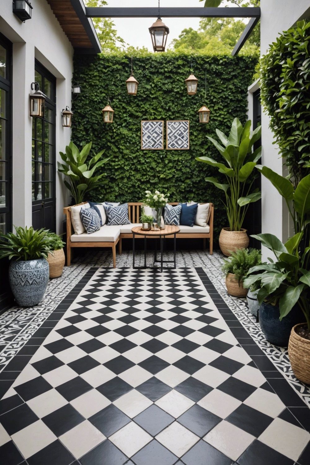 Patterned Tiles for a Geometric Patio