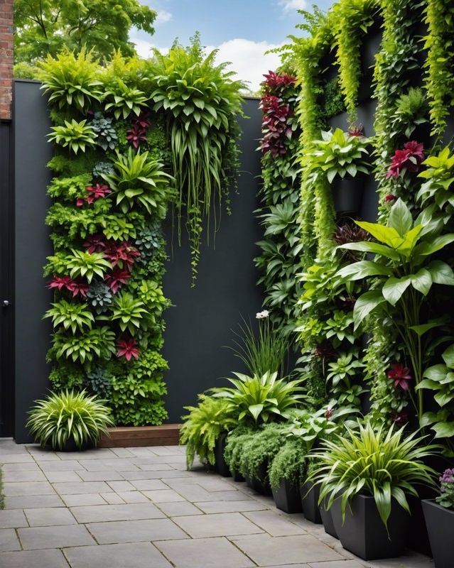 Vertical Garden on Driveway Wall