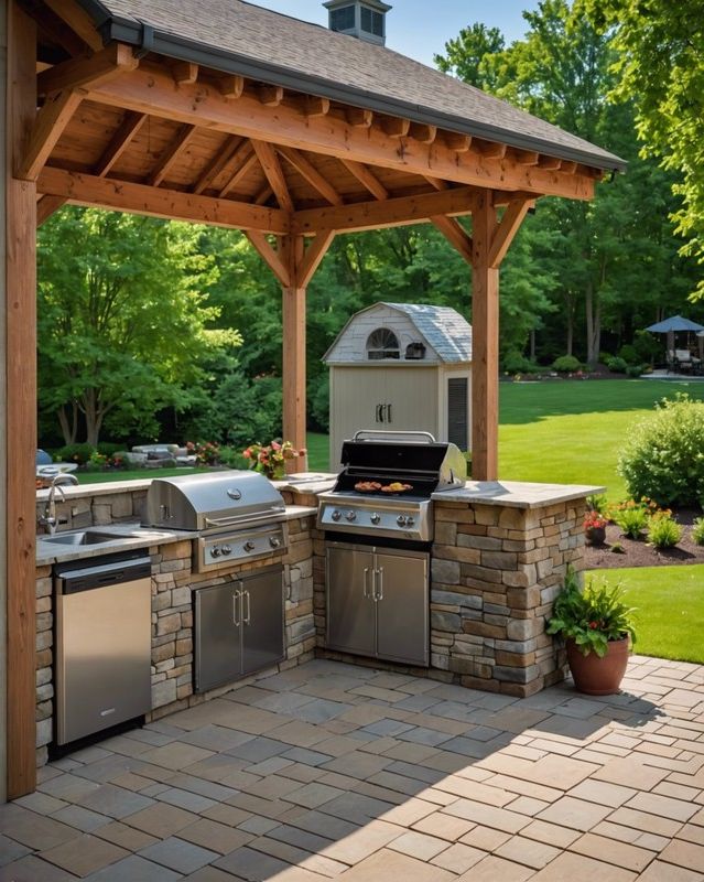 Shingle Roof with Outdoor Kitchen