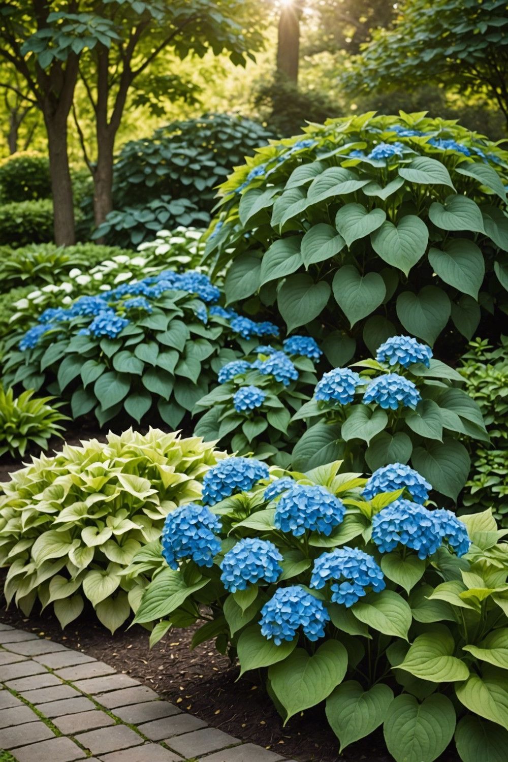 Traditional Beauty with Bigleaf Hydrangeas and Fragrant Hostas