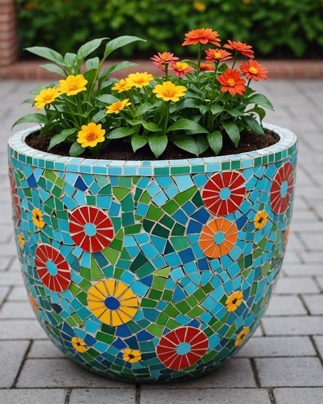 Mosaic Tabletop Planter