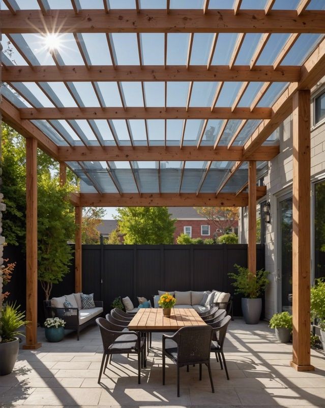 Polycarbonate Roof with Pergola Accent