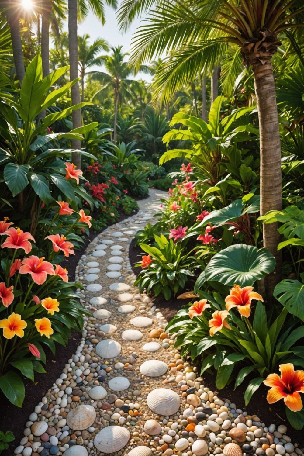 Incorporate a Pathway Made from Seashells or Pebbles