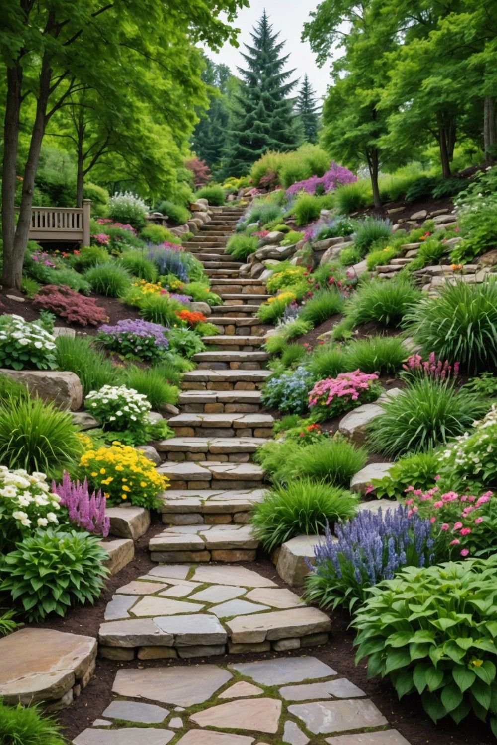 Tiered Gardens for Hillside Landscaping