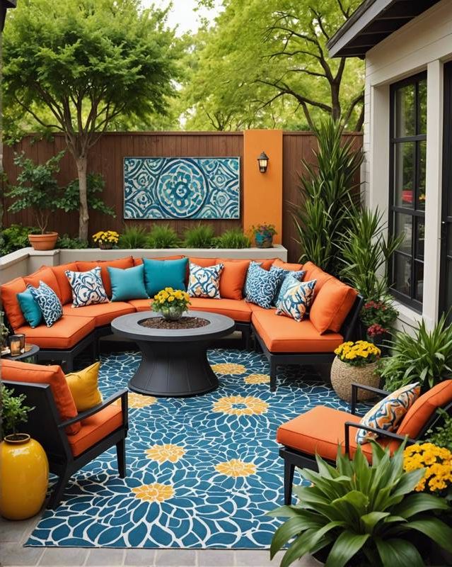 Vibrant Oasis with Bold Colors and Patterns