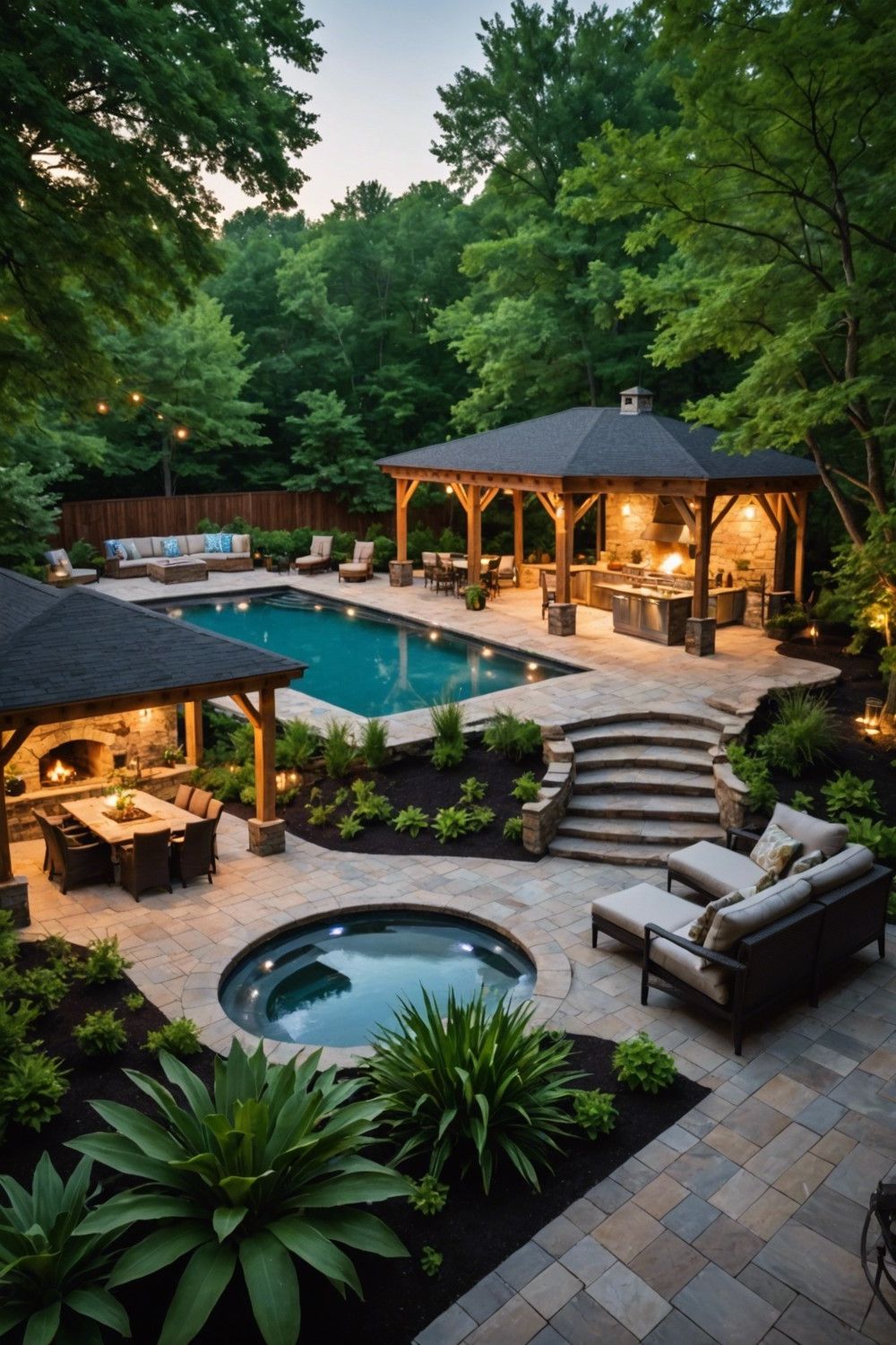 Wraparound Patio Semi Inground Pool