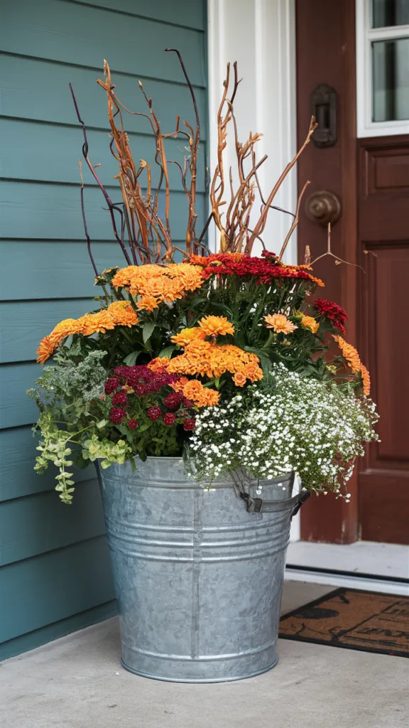 Galvanized Bucket Planters