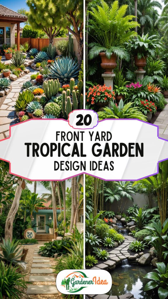 20 Front Yard Tropical Garden Design Ideas