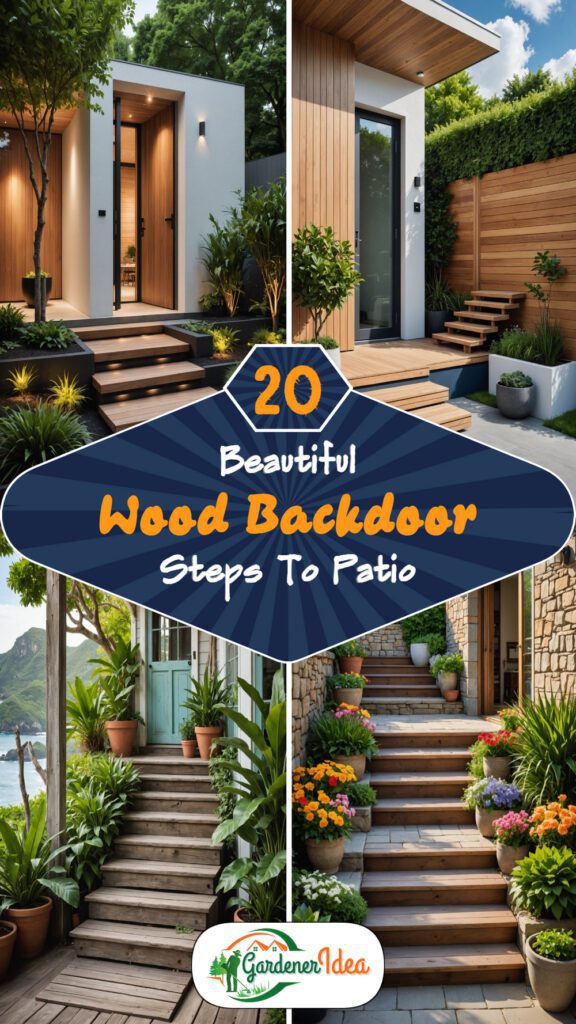 20 Beautiful Wood Backdoor Steps To Patio