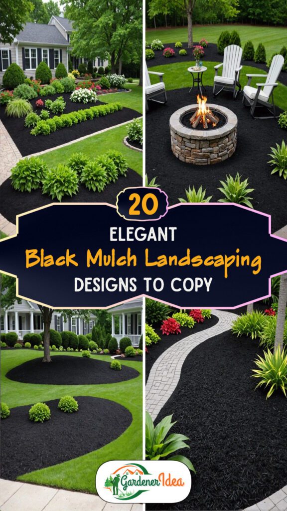 20 Elegant Black Mulch Landscaping Designs To Copy