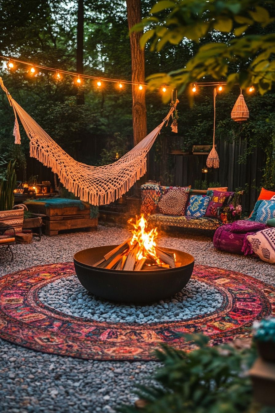 hammock and colorful cushions