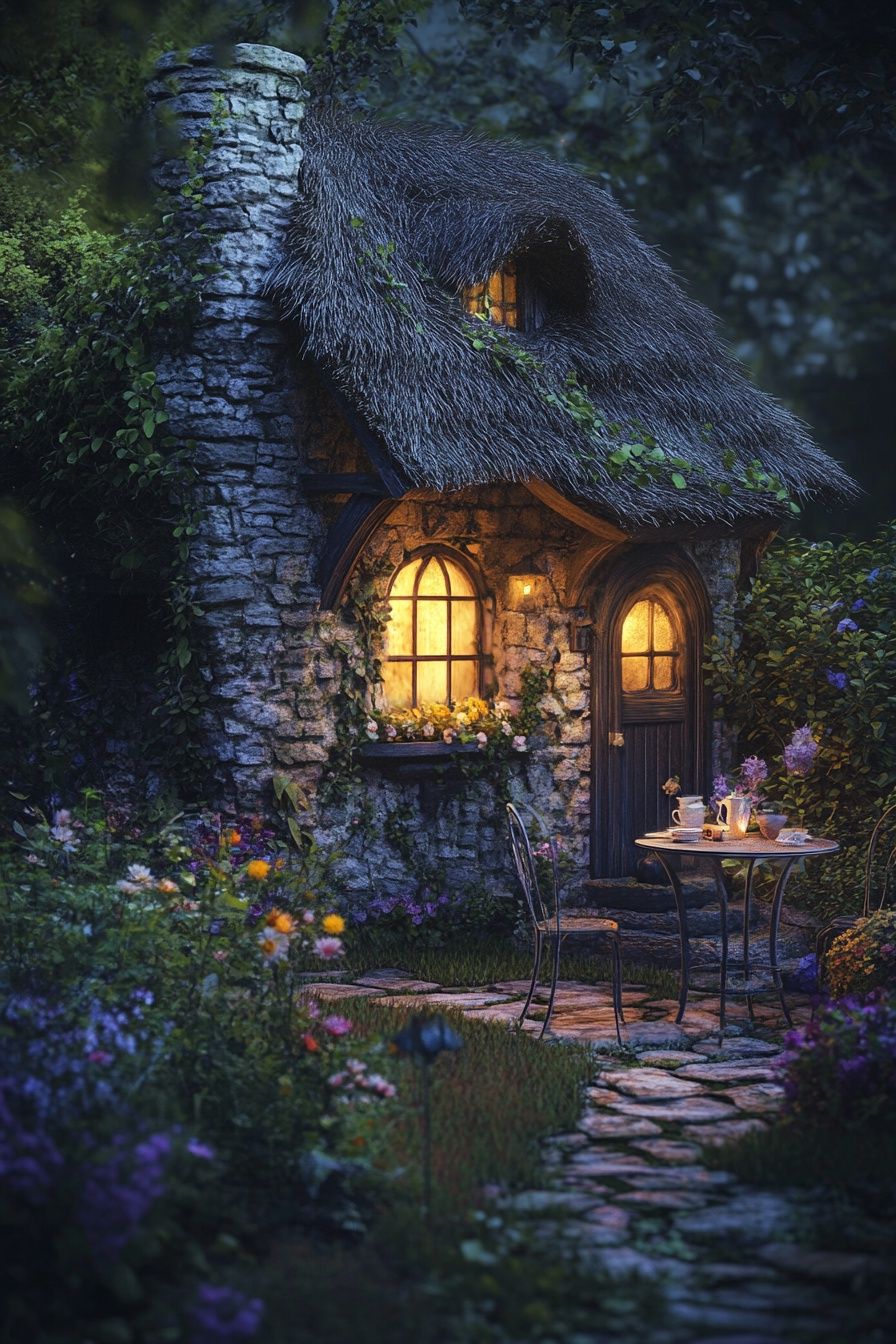 3. Make a Magical Glow Around a Fairy Cottage
