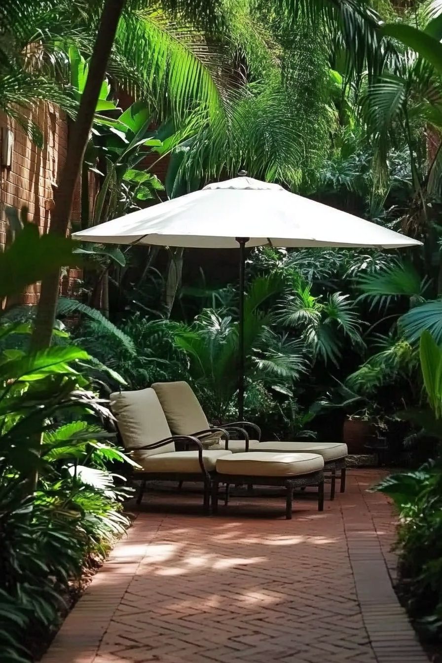 Create a Tropical Retreat with a Shaded Lounge Area