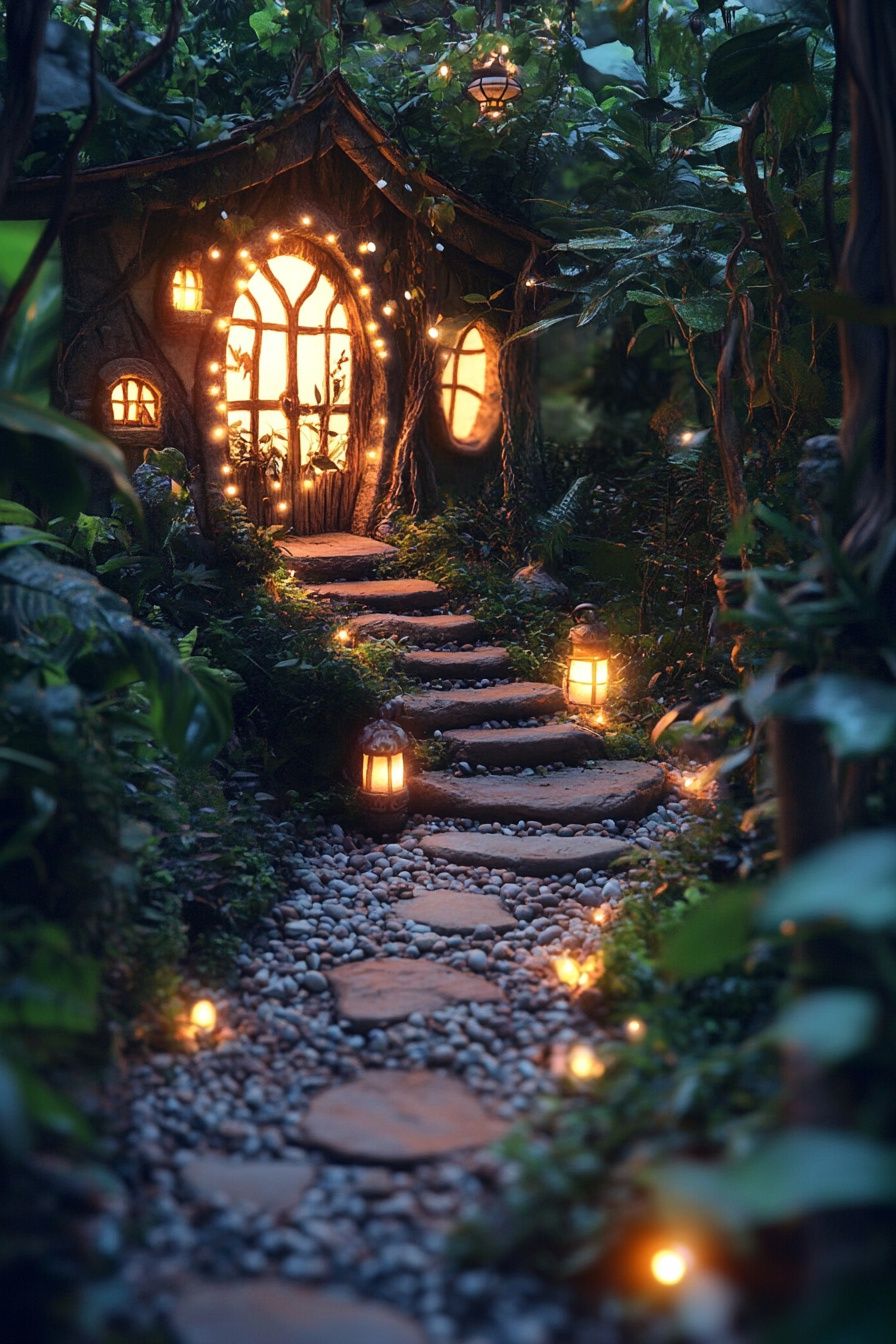13. Guide Your Fairy Garden with Glowing Lanterns