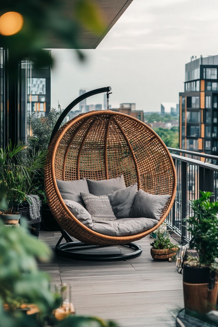Transform a Small Balcony with a Cozy Hanging Chair