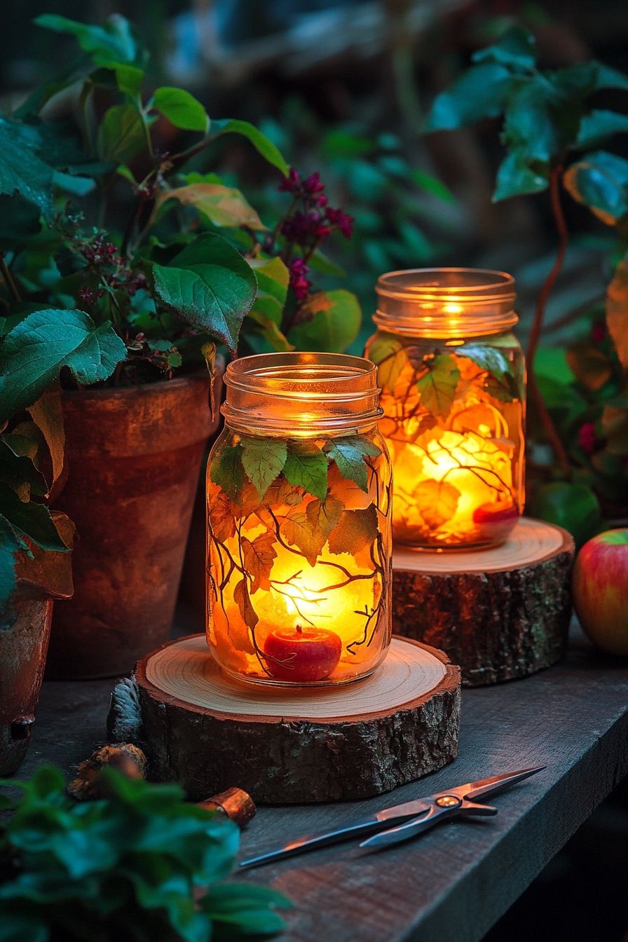 9. Enhance Mason Jars into Enchanting Garden Lanterns