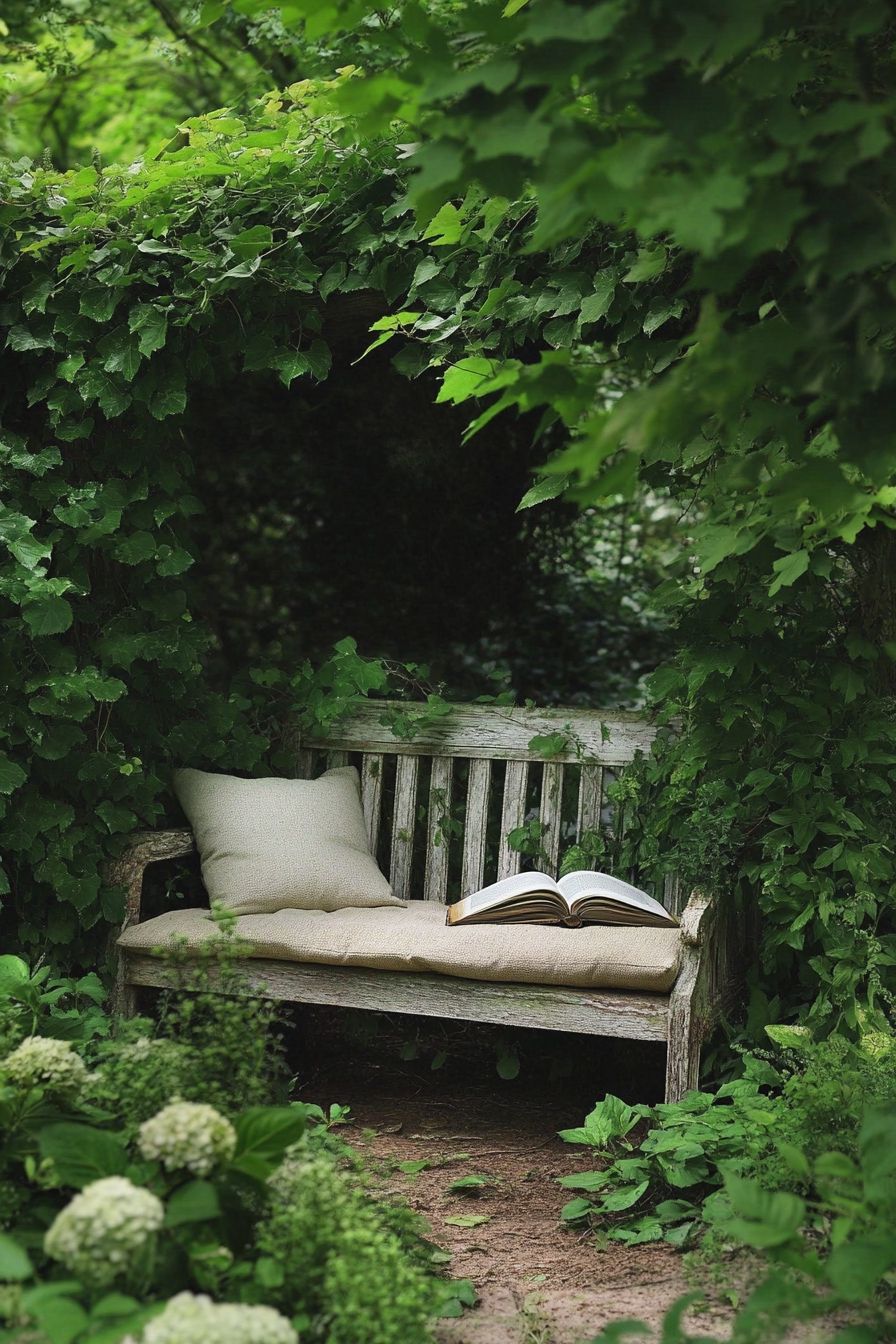 lush greenery and flowering vines