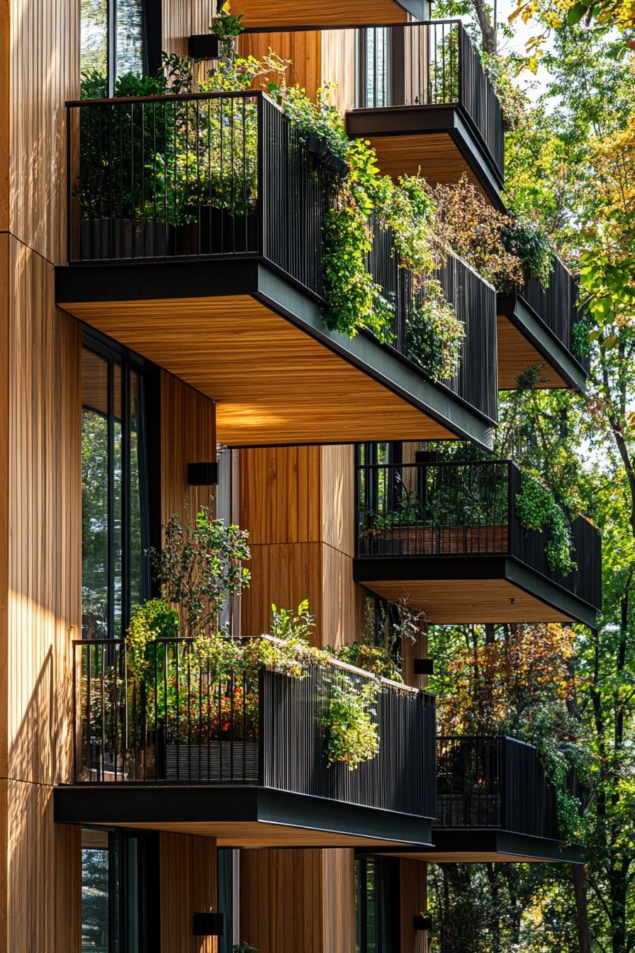 Contemporary Wooden Balcony