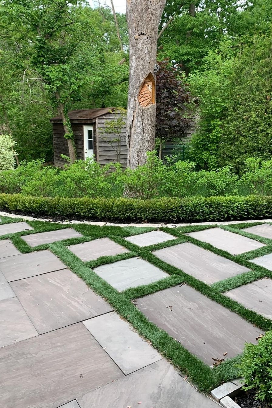 Boxwood Hedges Along Walkways