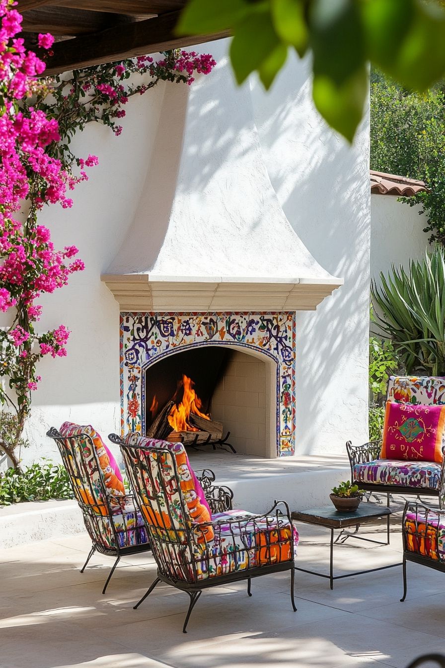 colorful mosaic tiles and vivid seating