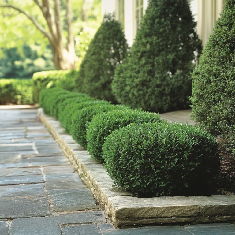 Boxwood Patio Border