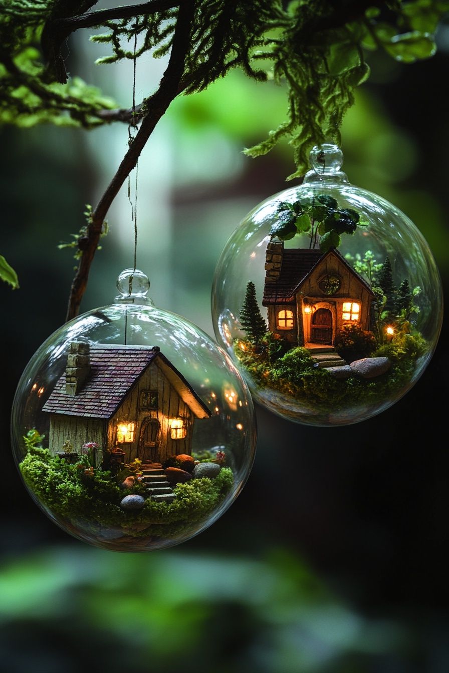 8. Hang Fairy Garden Globes
