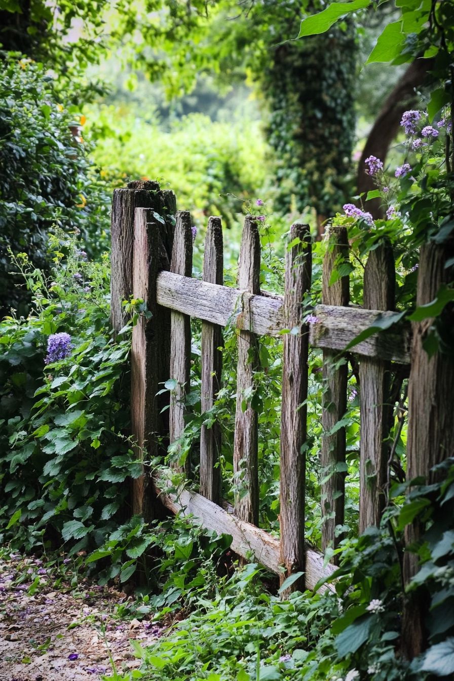 lush greenery in woodland garden