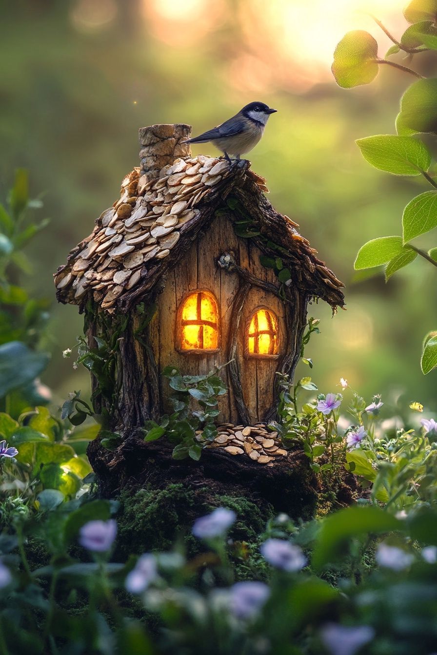 5. Illuminate a Fairy Cottage with Glowing Windows