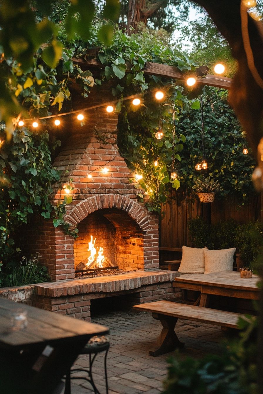greenery and twinkle lights