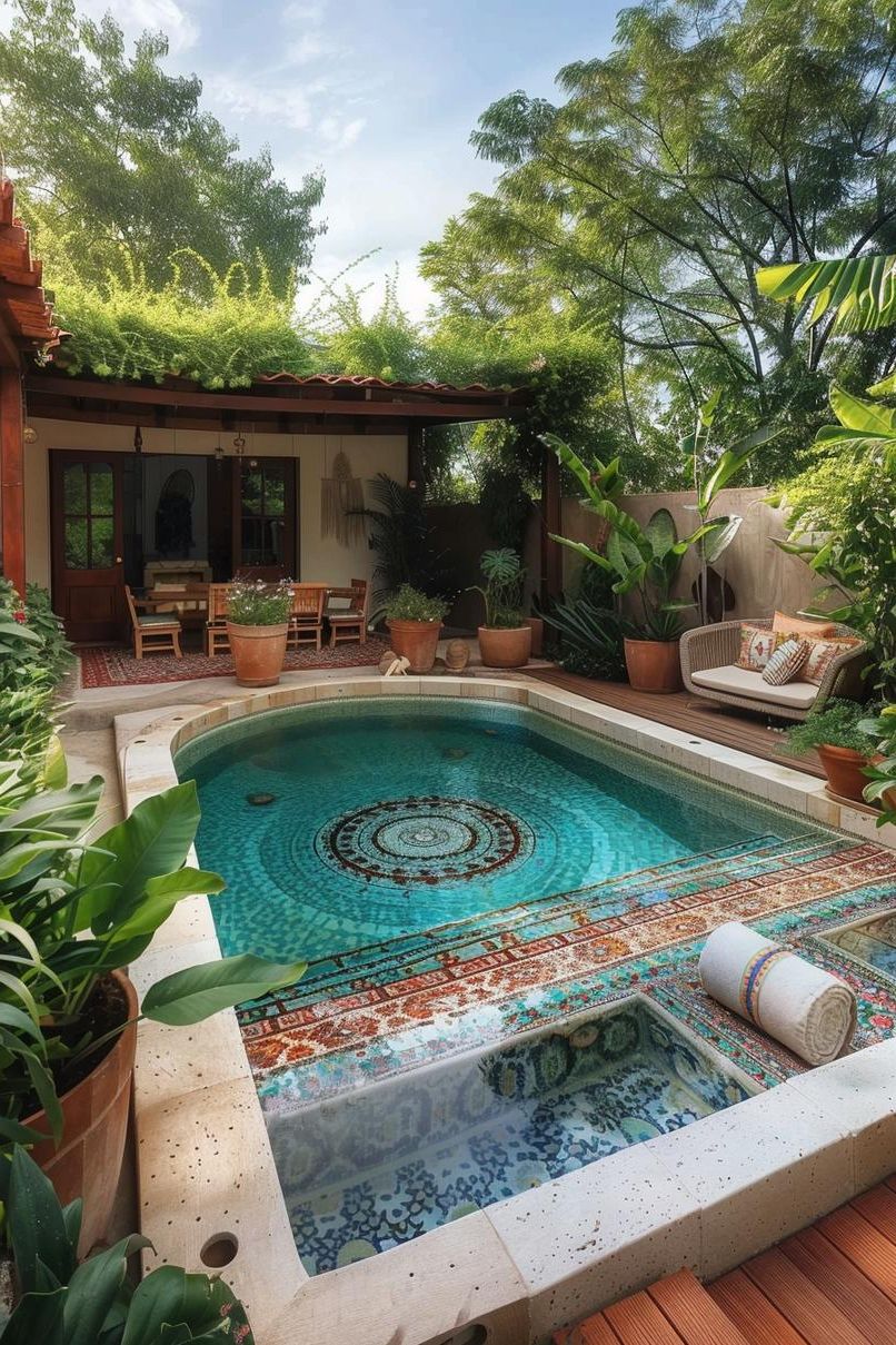 2. Boho Above-Ground Pool Oasis-1