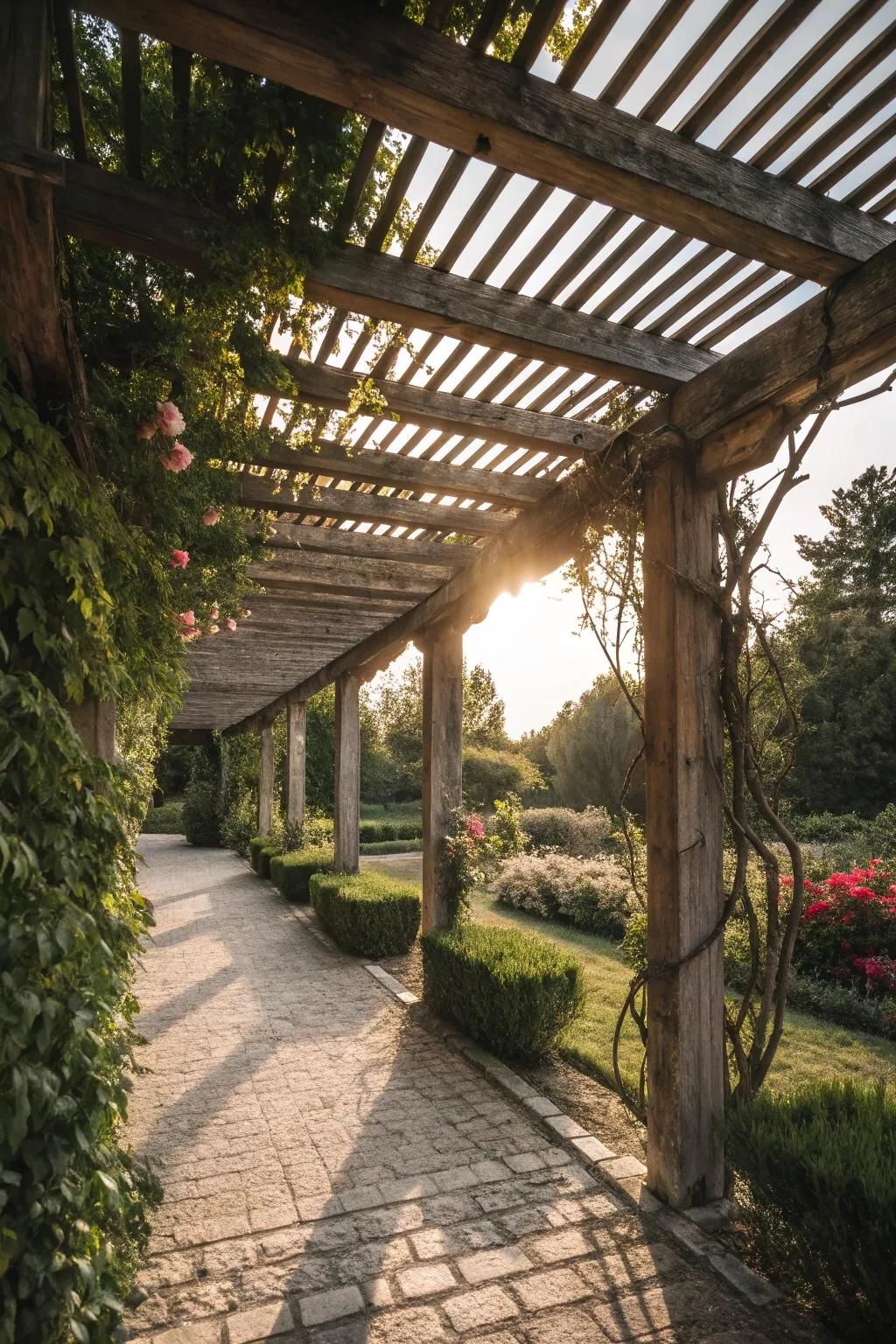 Wooden slat roofs offer a classic and natural look.