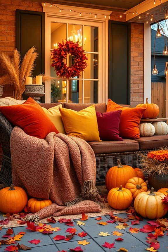 cozy outdoor pillow seating