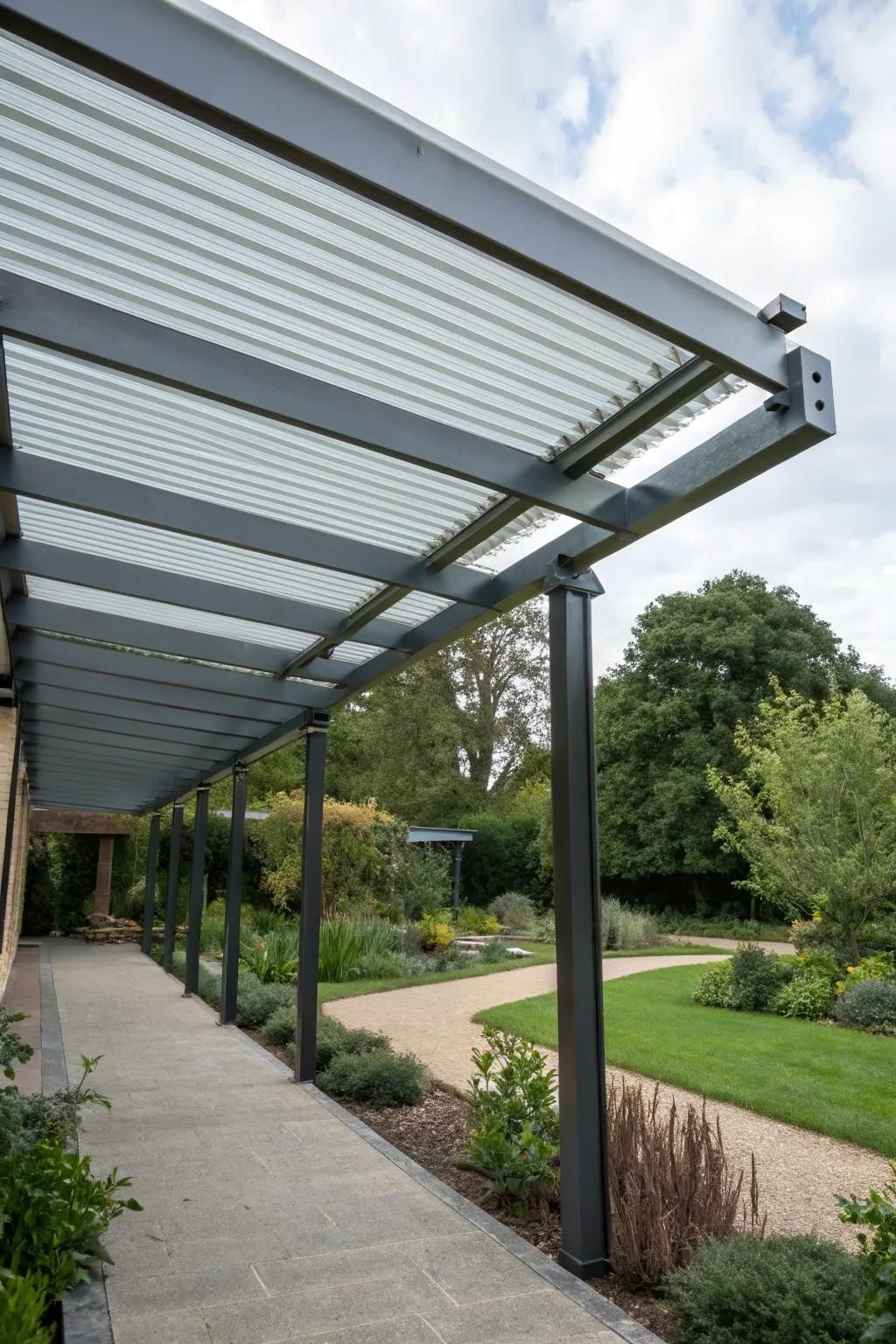 Metal roofing sheets offer durability and sleek design.