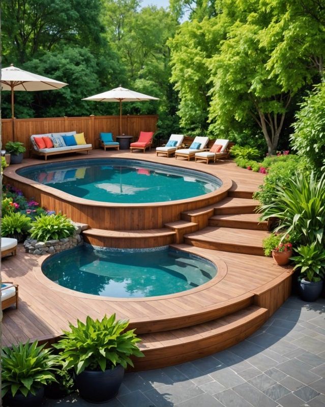 Stepped Pool Decking