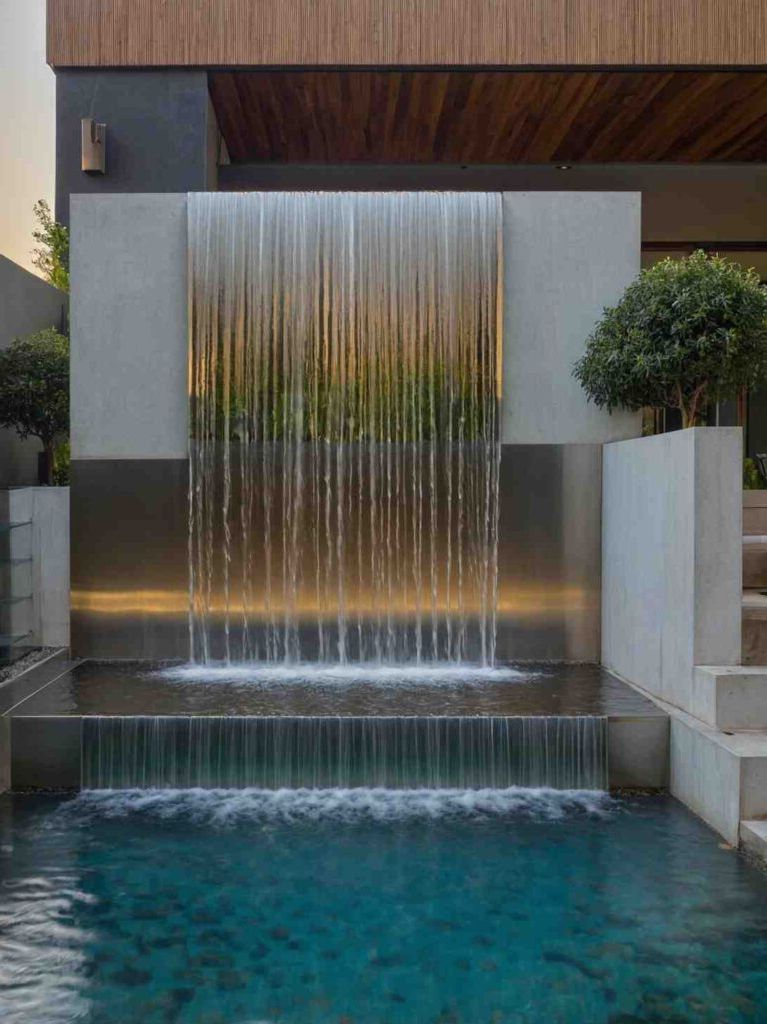 Small Backyard Pool Ideas with Waterfall