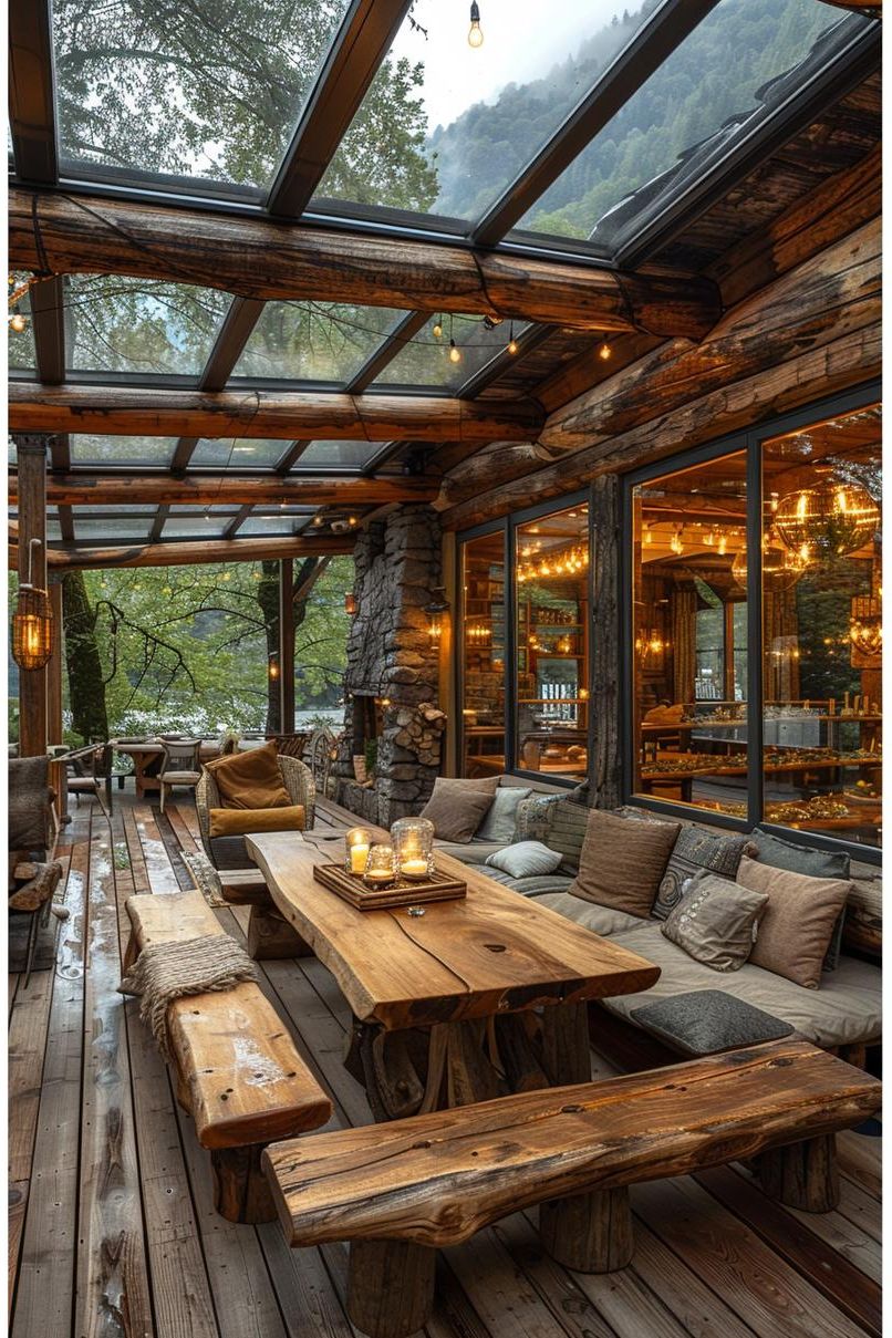 17. Rustic Cabin Roof Skylight Ideas-2
