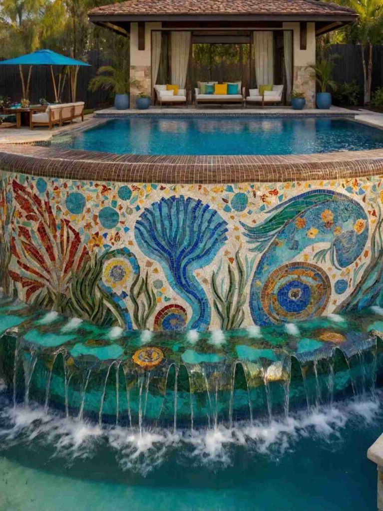 Small Backyard Pool Ideas with Waterfall