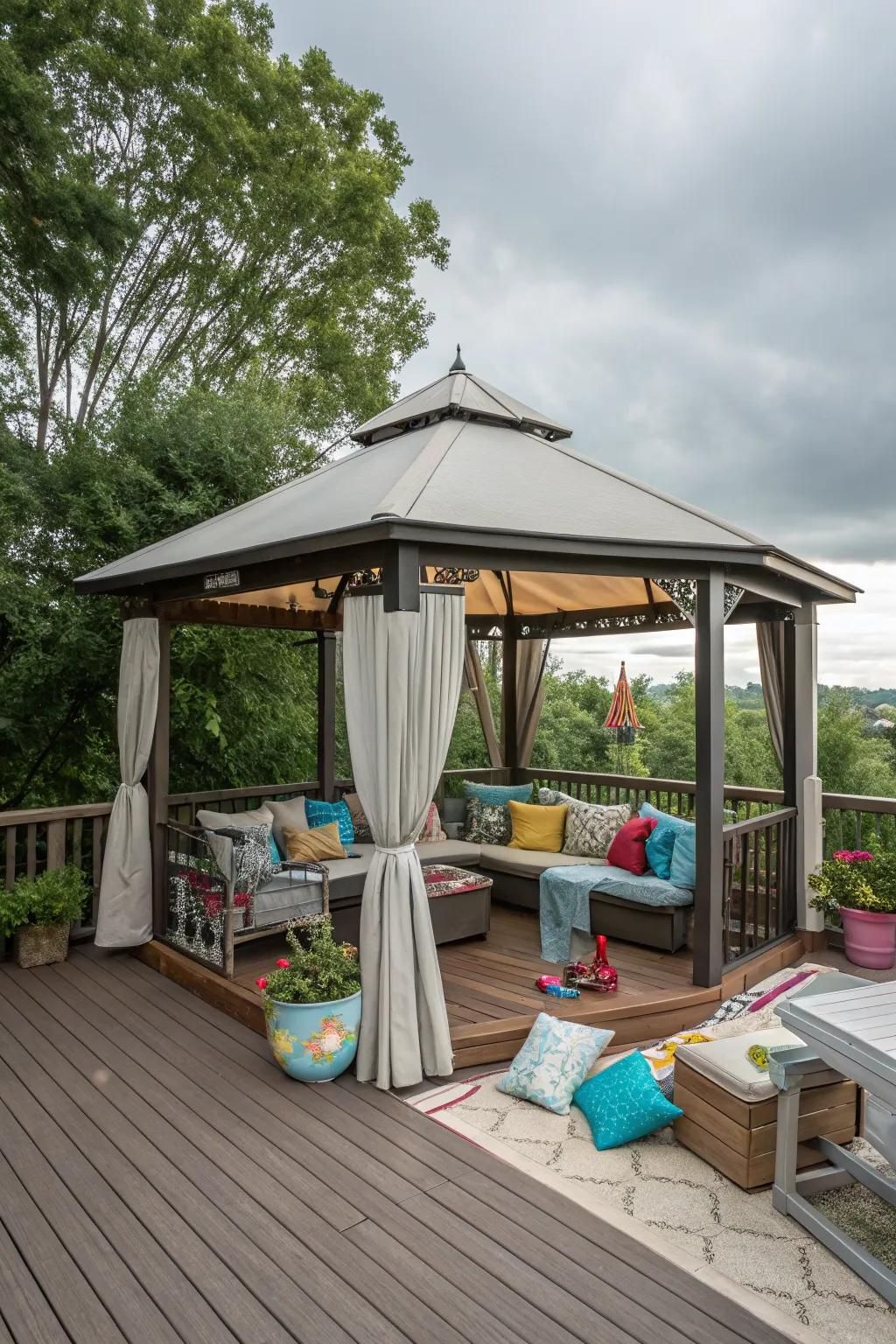 Make it a family affair with a cozy, welcoming gazebo.