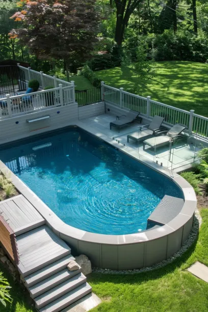 Modern Minimalist Above-Ground Pool from Above-