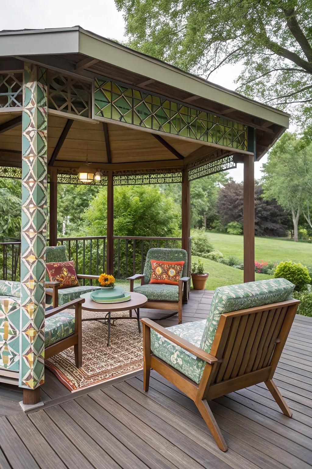 Add a retro touch with a mid-century modern gazebo.