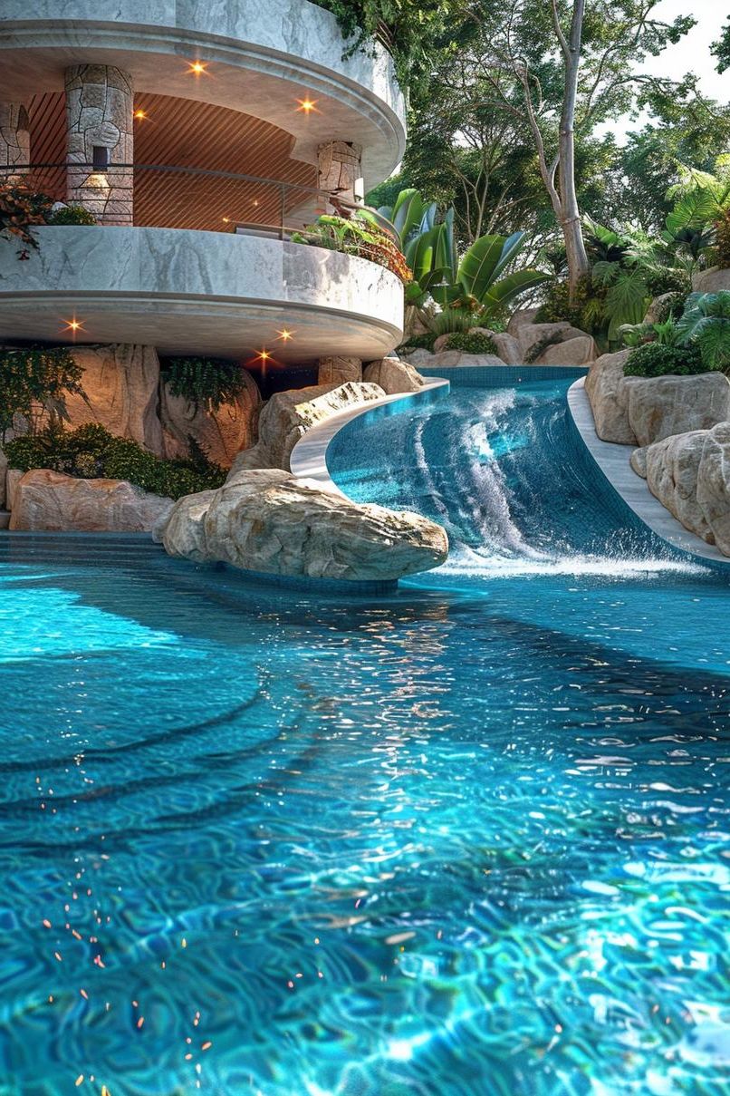5. Bi-level Pool with Waterslide Concept-1