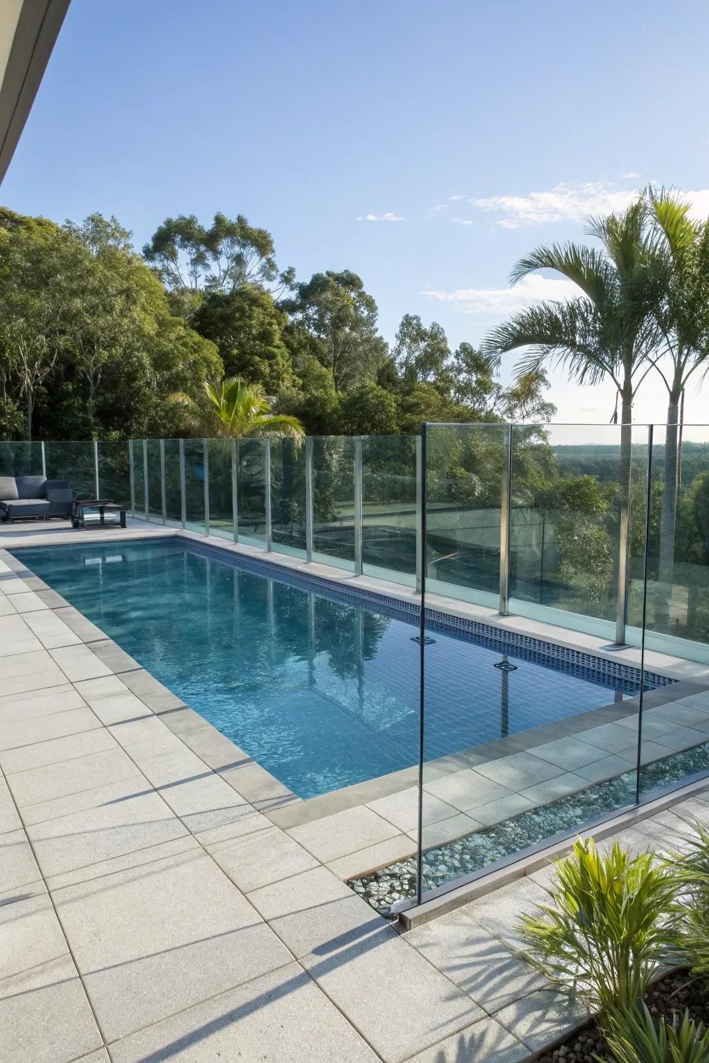 Glass fencing provides safety without obstructing the view.