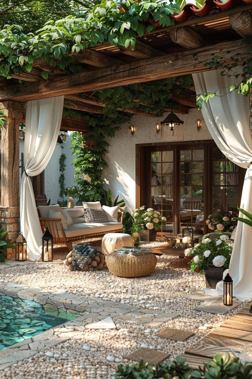3. Rustic Draped Pergola Inspiration-0