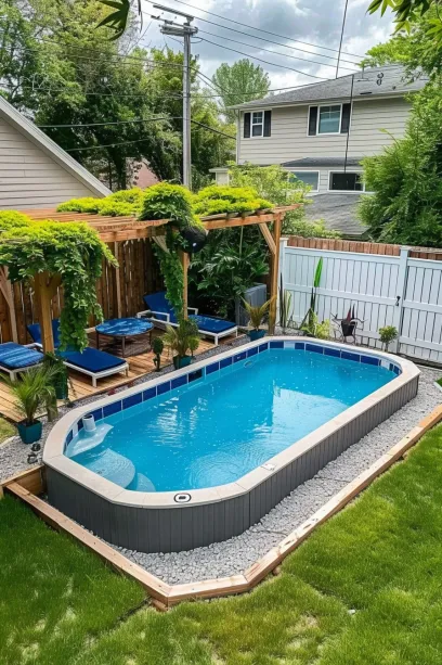 above ground pool pergola fence