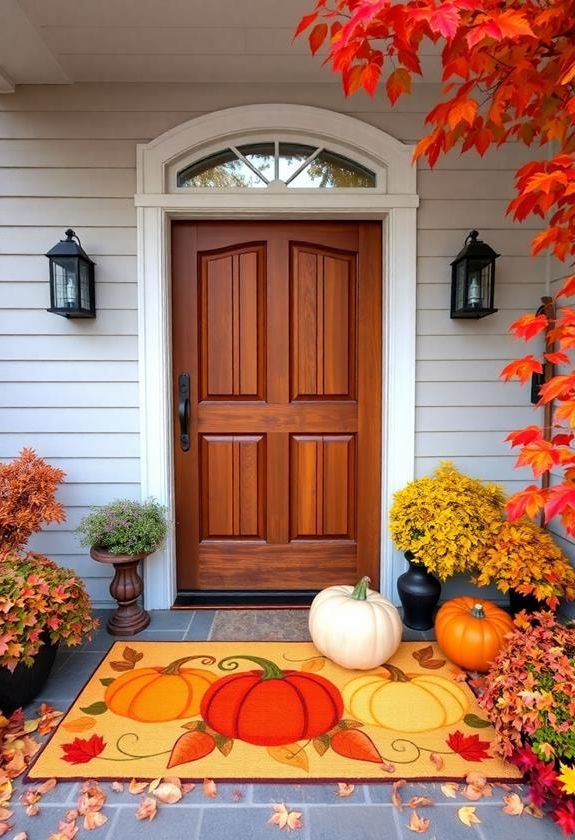 festive holiday themed welcome mats