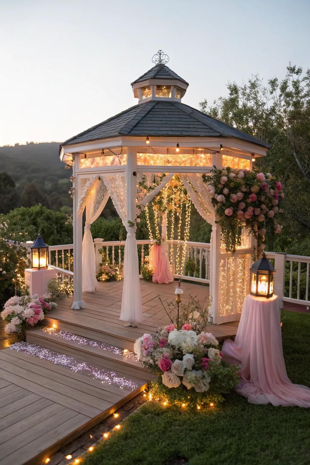 Step into a fairy tale with a whimsical gazebo on your deck.